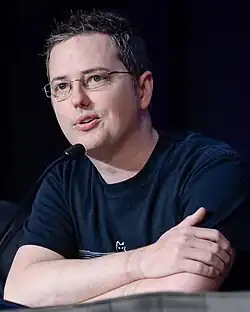 A photo of Jason Graves taken during the Game Developers Conference in 2016.