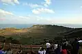 Tourists viewing the interior of the crater (2014)