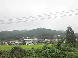 Villages and rice fields in Jingang, Liuyang, China