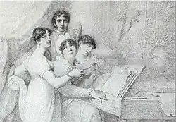 John Braham with Harriet Abrams and her two daughters, Harriett Abrams and Theodosia Abrams