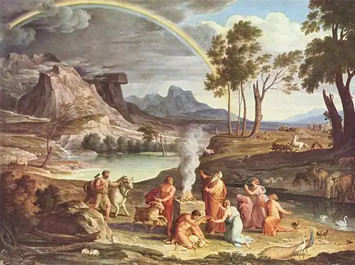 1803 depiction by Joseph Anton Koch of the rainbow in the Book of Genesis