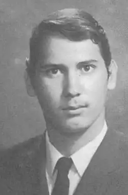 Black and white yearbook photo of Tommasi