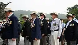 New Zealand Korean War veterans at the National Cemetery of Korea to mark the 60th anniversary of the Armistice of the Korean War. 2013