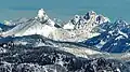 Kaleetan Peak (left) and Chair Peak (right) viewed from Noble Knob.