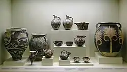 Kamares vases in Heraklion Archaeological Museum, Crete