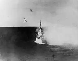 Kamikaze attacks USS Columbia (CL-56) in Lingayen Gulf on 6 January 1945