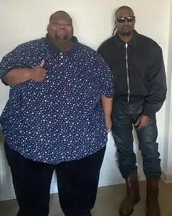 Dave Blunts (left) with Kanye West