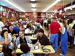 Tables at Katz's on a typical Sunday