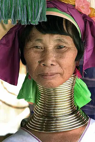 Kayan woman with neck rings