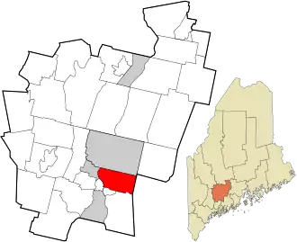 Location in Kennebec County and the state of Maine.