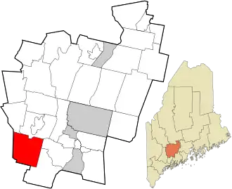 Location in Kennebec County and the state of Maine.