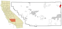 Location in Kern County and the state of California