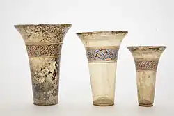 Stacking beakers, with enamels and gilding, mid 13th century AD