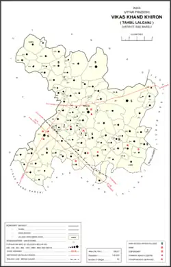 Map showing Dahirapur (#582) in Khiron CD block