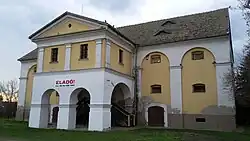 Multi-storey granary with portico, built in 1835, Kiszombor, Hungary