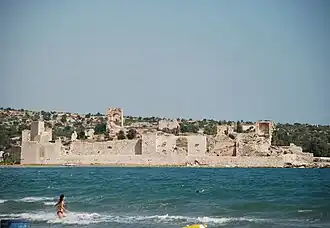 The Byzantine castle of Korykos from the sea c.11th cent. AD. It featured fully concentric features a century before the first examples of concentric fortifications were seen in the West.