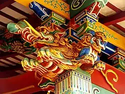 Baku and Lion sculpture at the Konnoh Hachimangu Shrine, Shibuya, Tokyo, Japan