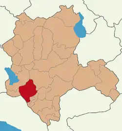 Map showing Seydişehir District in Konya Province