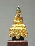 Seated Buddha, Goguryeo, second half of 6th century. Gilt bronze, h. 8.8&nbsp;cm. National Museum of Korea.