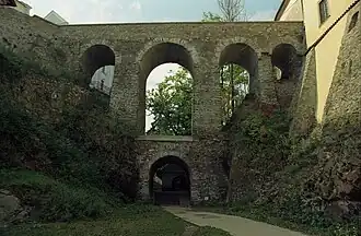 Bridge in Český Krumlov, the Czech Republic