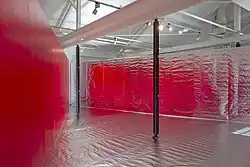 Rita Rohlfing: Installation Passage Rot, 2020, 270 × 1200 × 800&nbsp;cm, Dr. Carl Doerken Galerie, Herdecke, Germany