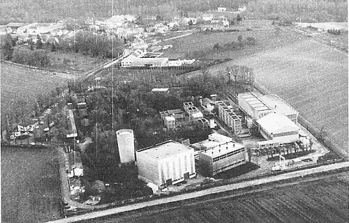 View of the site in 1970 with the village of Bouviers