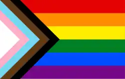 Daniel Quasar's Progress variant of the rainbow pride flag (2018)
