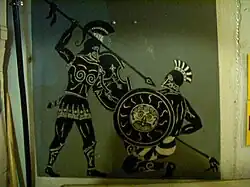 A graphic painted on the ship by the Greek crew