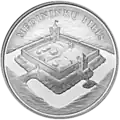 Litas commemorative coin dedicated to the Medininkai Castle