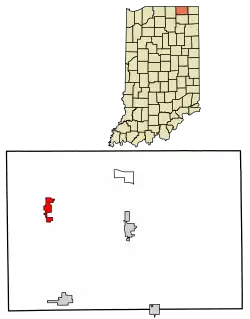 Location of Shipshewana in LaGrange County, Indiana