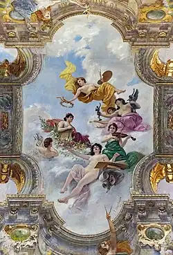 Paintings on the ceiling of the Hall of Illustrious