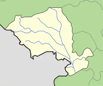 Borders of the Lachin District, which are roughly similar to those of the melikdom[1]