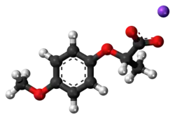 Ball-and-stick model of the component ions of lactisole