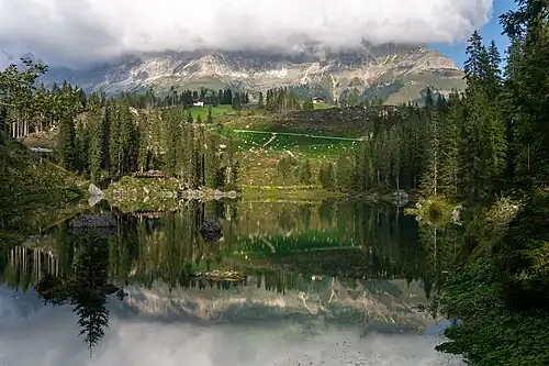View heading North. The aftermath of the transit of storm Adrian in 2018 can be seen.
