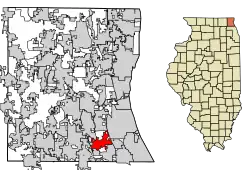 Location of Lincolnshire in Lake County, Illinois.