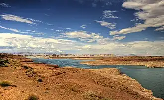 The crash of the astronauts' spacecraft was partially filmed in and around Lake Powell.