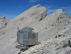 Biwakschachtel, or bivouac box, Karwendel Mountains, Tyrol, Austria,
