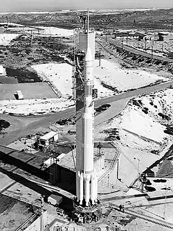 SLC-2W in 1972, preparing to launch Landsat-1
