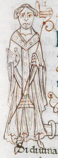 Manuscript illumination of a mediaeval churchman