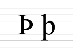 Writing cursive forms of the letter 'thorn'