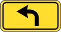 Direction of bypass road (turn left)
