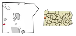 Location in Lawrence County, Pennsylvania