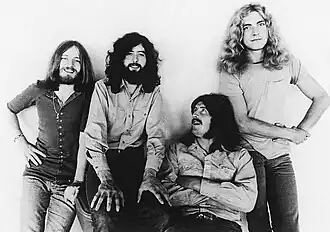 From left to right: John Paul Jones, Jimmy Page, John Bonham, Robert Plant