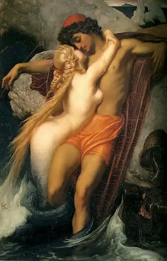 The Fisherman and the Syren by Frederic Leighton, 1858