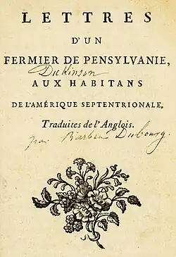 Title page of the French edition of the letters.