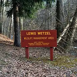 Thumbnail image of Lewis Wetzel WMA entrance sign