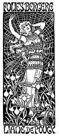 Poster for dancer Liane de Pougy at the Folies Bergere, Paul Berthon (1890s)