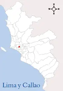 Location of Brena in within Lima Province