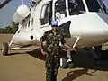 Lieutenant Colonel D. A. Priyantha Dissanayake in Chad 2012, during a UN operation to construct and maintain an airport.