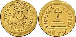 Note the exergue on the reverse "OB+✱" The solidi of Constantinople bore the legend "CONOB", and the OB+✱ indicated that the coin was of a lighter weight than the standard.